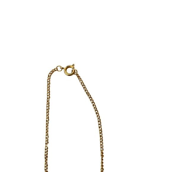 Goldtone Necklace Floral 1" Heart Pendant on 19" Chain Red White - Picture 4 of 13